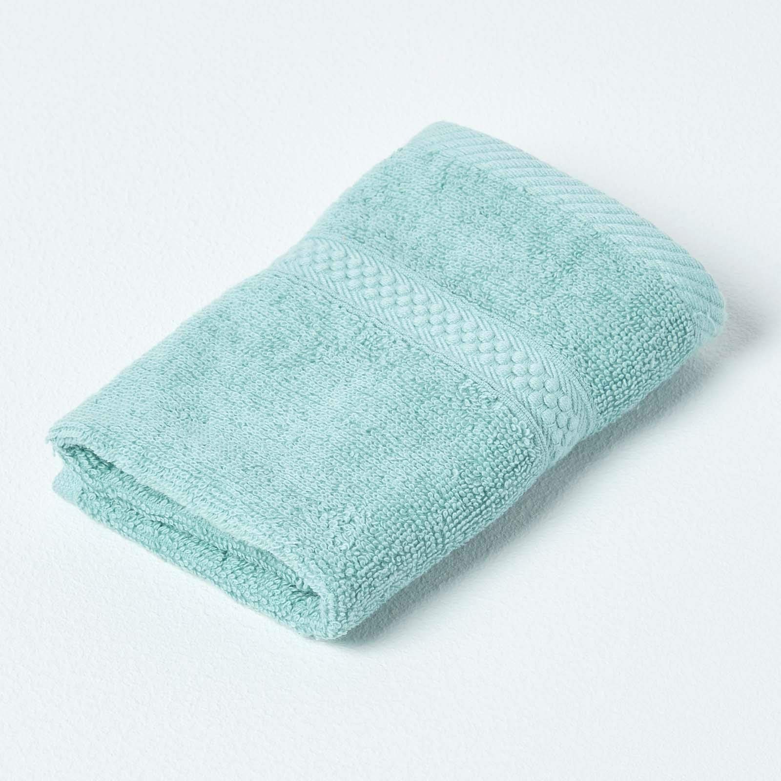 HOMESCAPES Light Blue Turkish Cotton Set of 4 Face Cloths Flannel Super Soft Thick & Absorbent 500 GSM Towel Heavy Weight for everyday Luxury — view 184