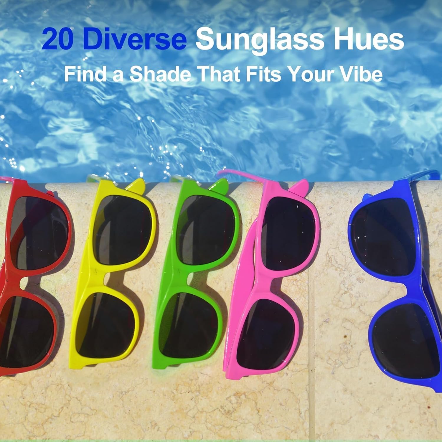 60/120 Pairs 20 Colors Neon Color Sunglasses, Party Favor Sunglasses Bulk for Adults Party Wedding Music Festival - Image 6