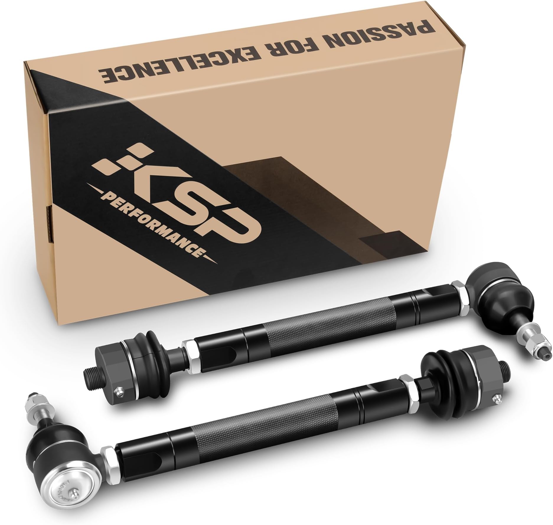 KSP Heavy Duty Tie Rod Ends Kits for Silverado Sierra 2500HD 3500HD 2011-2024, Front Lower Tie Rod Compatible with Chevy GMC, 0-6" Adjustable Tie Rod Repalce OE Inner and Outer Tie Rod Assembly, 2PC