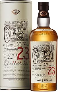 CRAIGELLACHIE 23 Year Old Speyside Single Malt Scotch Whisky, 46% vol, 700 ml, in Geschenkverpackung, gereift in First-Fill-Sherry- und -Bourbon-Fässern, 70 cl