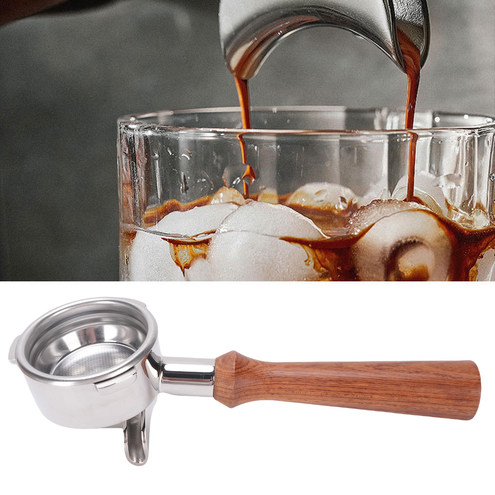 Haofy 58 Mm Roestvrijstalen Portafilter met Houten Haofy 58 Mm Roestvrijstalen Portafilter met Houten