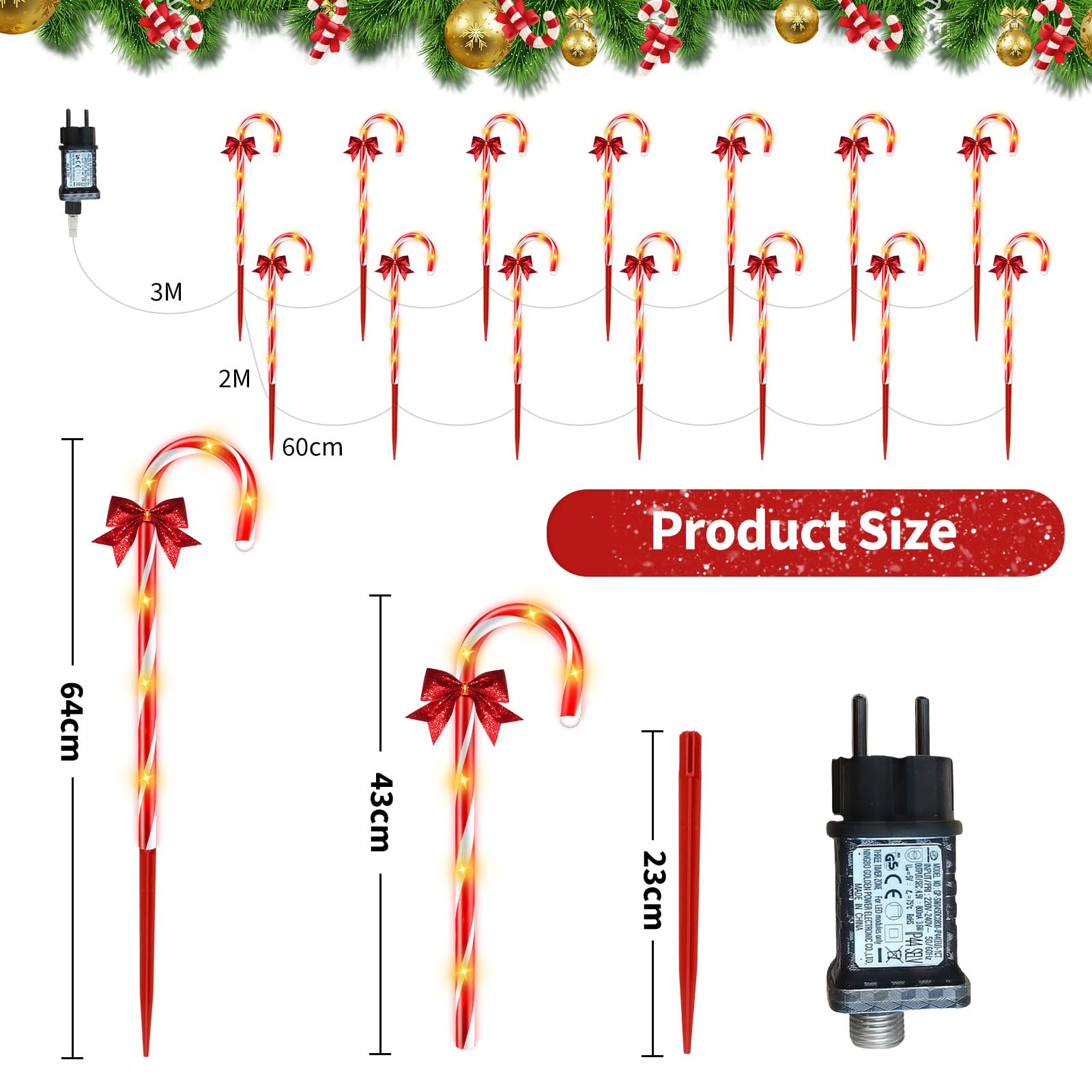 Luci Di Natale Solari 14 Pezzi IP65 Con 12 Modalità E Telecomando | Decorazioni Esterne Impermeabili Per Giardino, Viali E Patio