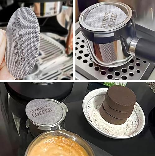 Miniatura 7 de Pantalla de disco de espresso de 2.106 in, grosor de 0.067 in, 150 m, ducha inferior, malla de filtro de café para cesta de filtro de portafiltro,