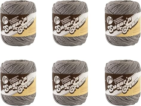 Lily SugarN Cream Overcast Yarn - 6 Pack of 71g/2.5oz - Cotton - 4 Medium Worsted - 120 Yards - Knitting/Crochet