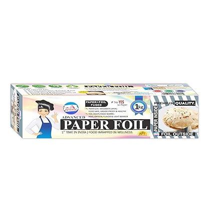 PYRAMID Paper FOIL ROLL 1 KG, Paper Inside & Foil Outside, 2 in 1 Benefits, New Method to Pack Food, Healthy, Safe & Environment Friendly