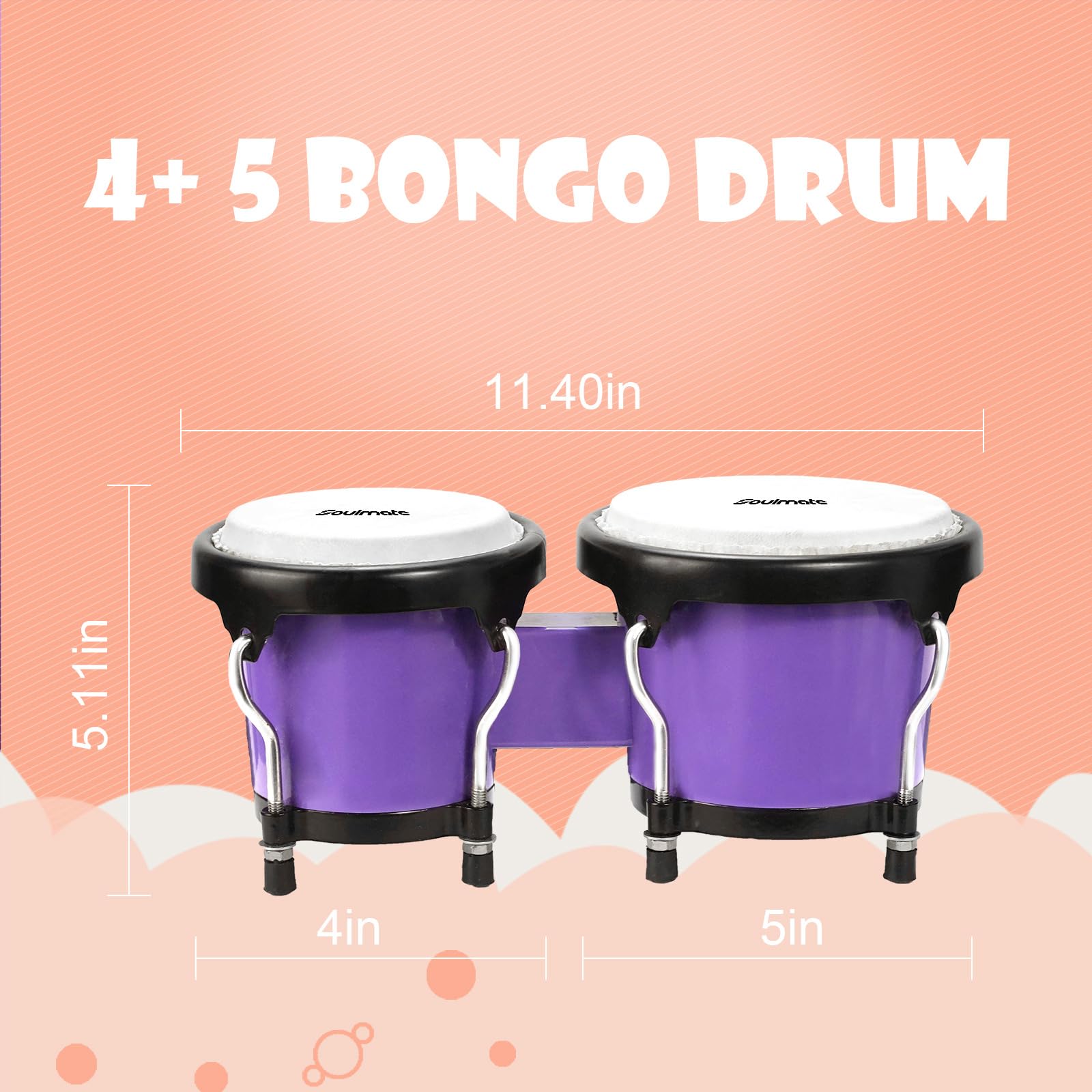 Snapklik.com : Soulmate Bongo Drum For Kids Adults Beginners 4 And 5 ...