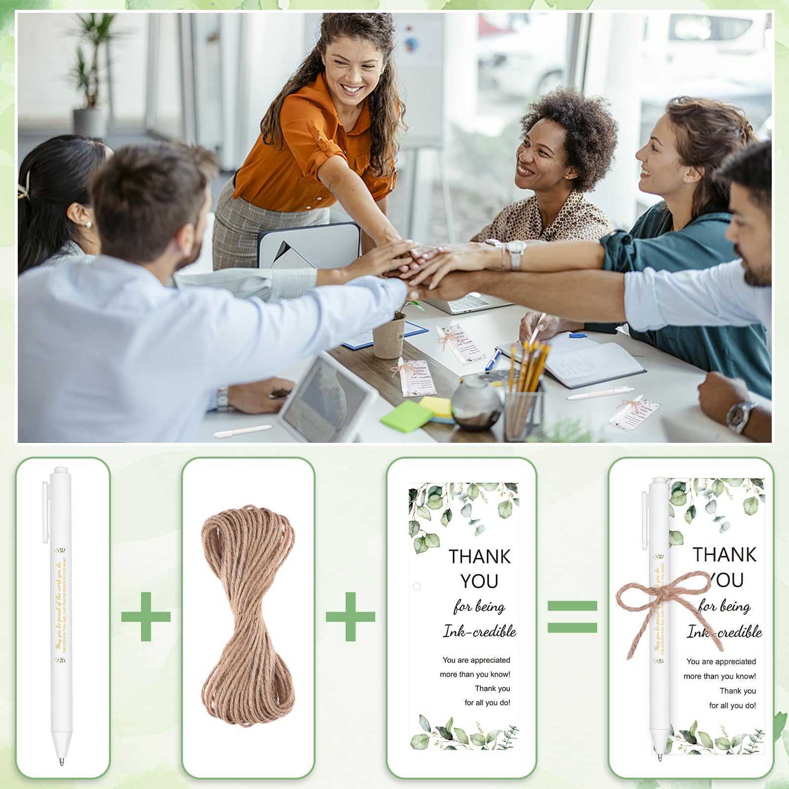 WWmily 20 Sets Employee Appreciation Gifts Bulk Includes Inspirational Ballpoint Pens Thank You Cards with Twine May You Be Proud Encouraging Pen for Colleagues Coworker Teacher Volunteer - Image 4