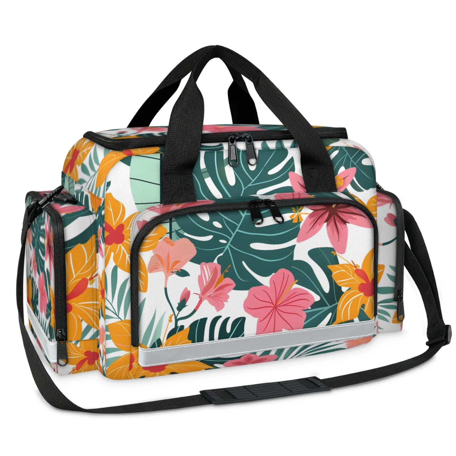 GzLeyigou First Aid Bags Empty, Lovely Flowers Emergency Bag First Aid Kit Multiple Compartment Kit Carrier On Call Trauma Bag For Paramedics Emergency Medical Supplies Kit