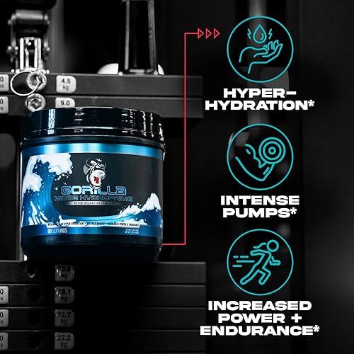 Miniatura 5 de Gorilla Mind Hydroprime Glicerol Pre-Entrenamiento - Fórmula hidratante de preentrenamiento para bombas intensas  Hiperhidratación intramuscular
