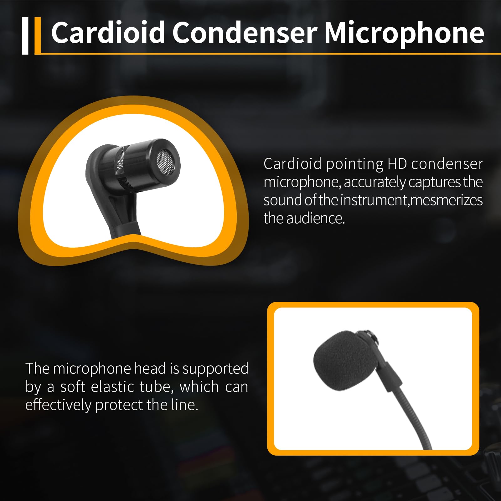 XTUGA Micrófono de violín inalámbrico UHF para violín cuello de cisne, instrumento de recogida, receptor y sistema transmisor para violín de rendimiento (KX862)