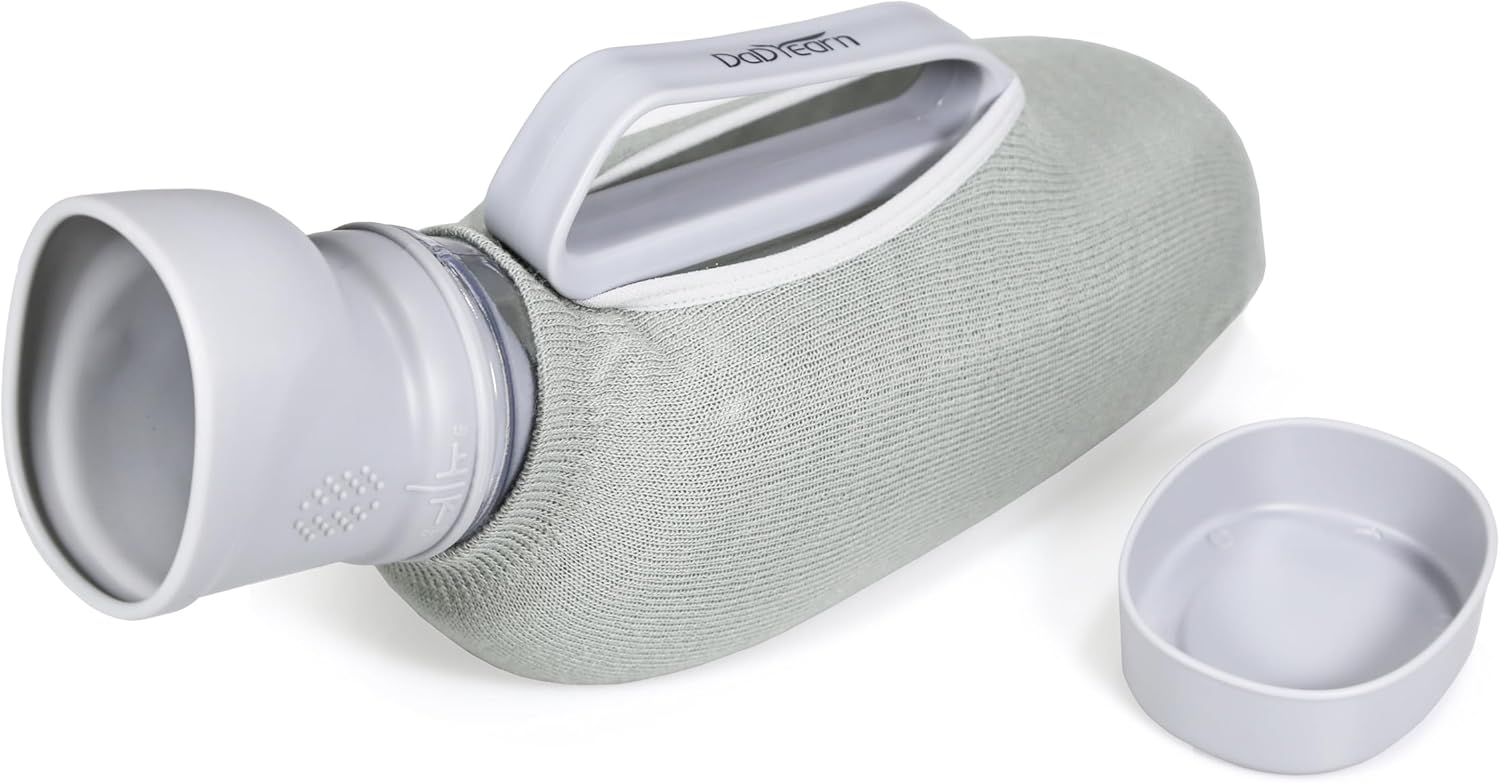 Men's Portable Urinals by DaDYearn - Huge 40oz/1200ml Capacity - Soft TPE Material - Smooth & Edgeless - Warm Cloth Cover - Premium Men's Product - Pee Bottle Pee Container for Travel