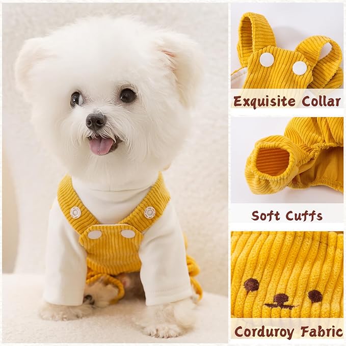 Disfraz de Oso para Perro Pequeño, Overol de Pana, Talla S miniatura 2