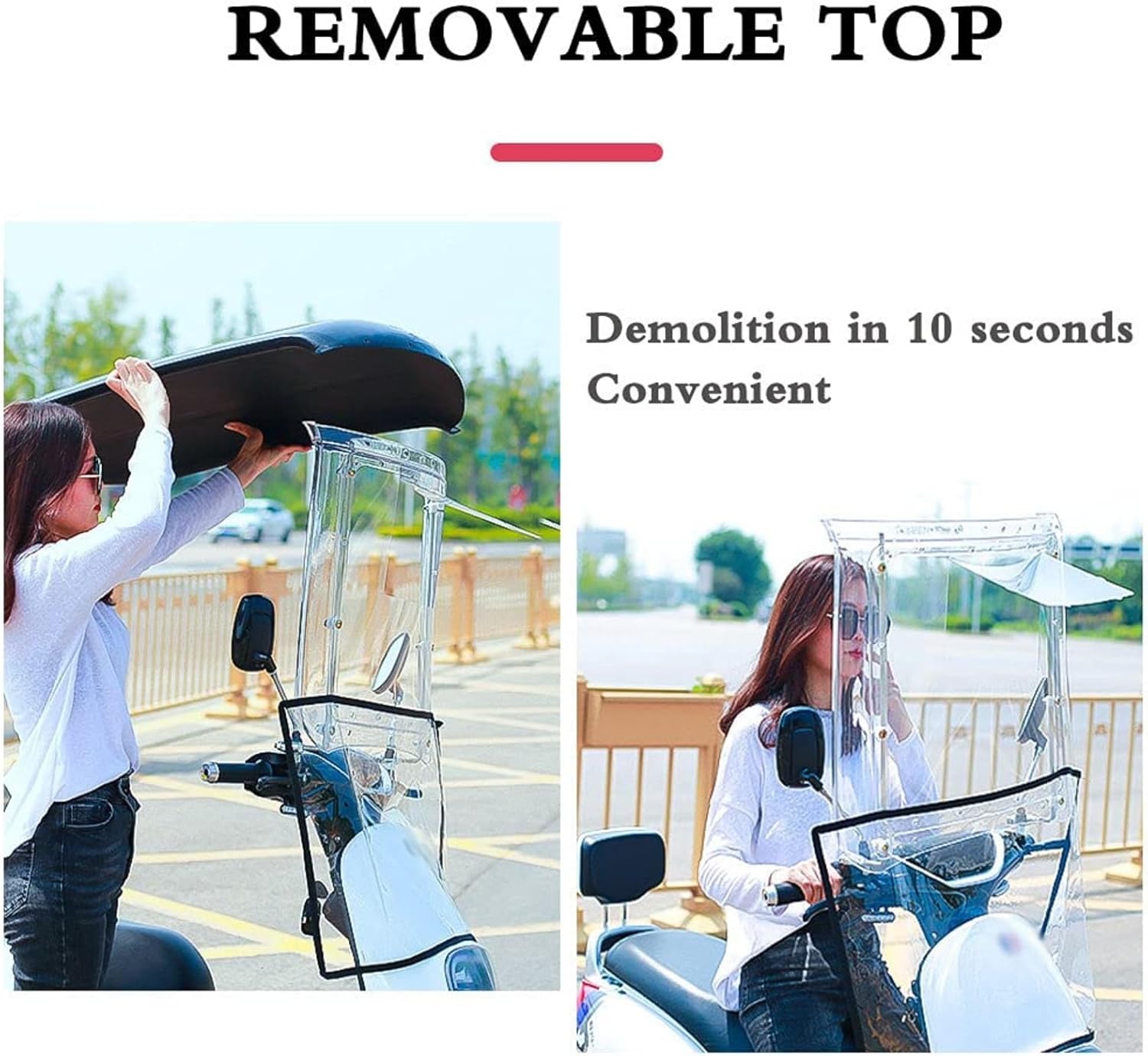 Electric Bicycle Folding Umbrella Fully Enclosed Electric Car Transparent Canopy Mobility Scooter Sun Rain Wi