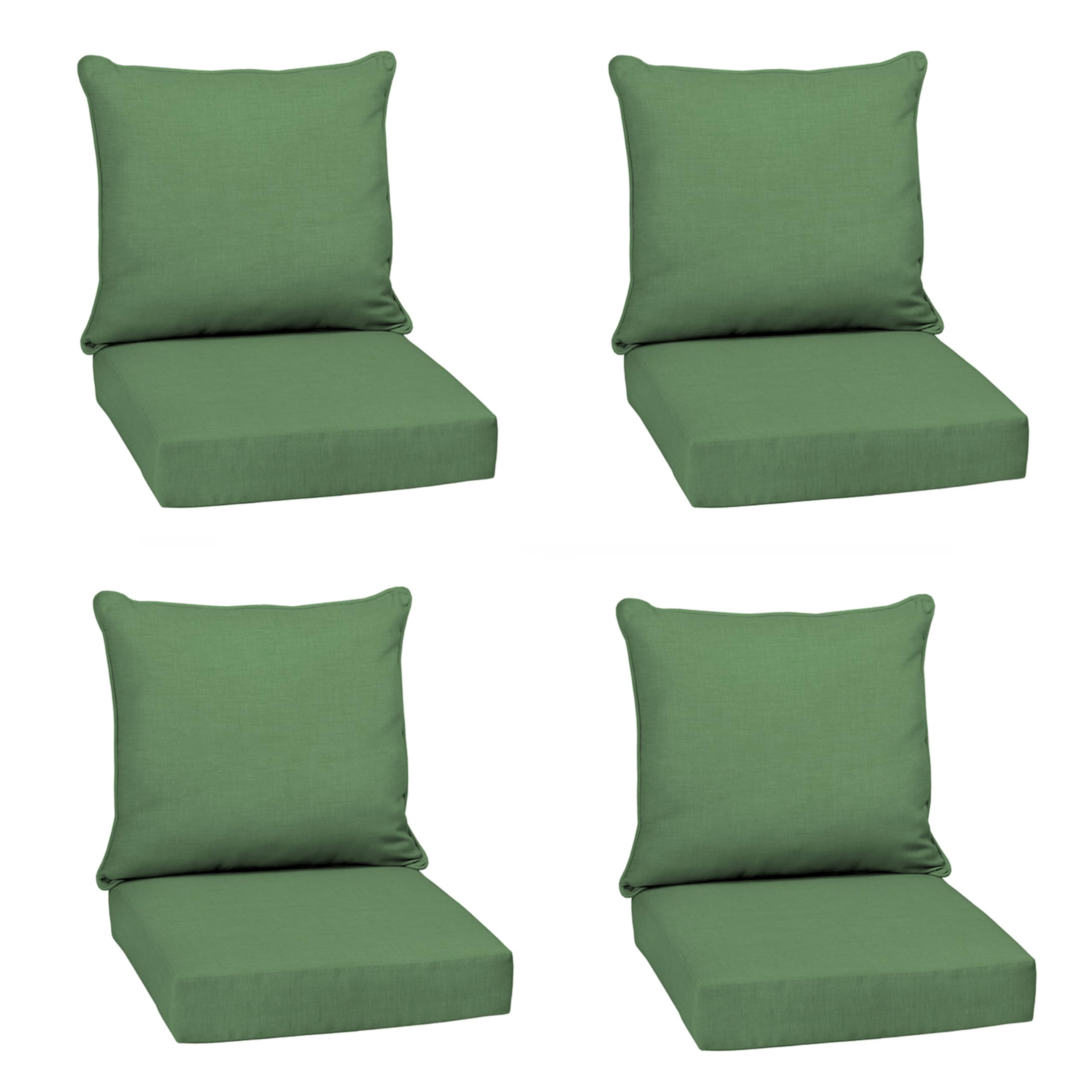 Arden Outdoor Deep Seat Cushion Set, 4-Pack, 22x24, Moss Green
