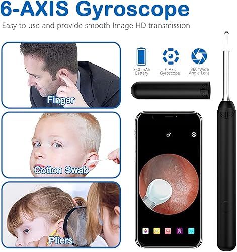 Miniatura 5 de Eliminación de cera de oídos, limpiador de oídos con cámara, kit de herramientas de eliminación de cera de oídos con luz, kit de limpieza de oídos