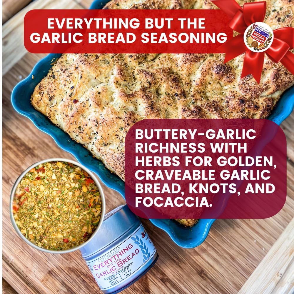 Pizza Night House Favorite Seasonings | Gift Packaged Set of 3 | All Natural, Non GMO Pizza Seasoning | Gourmet Spice Blends & Rubs | Small Batch, Hand Made | Made in USA | No Artificial Ingredients, Authentic Italian Flavors | GLP-1 Friendly | Artisanal Herb & Spice Blend Gift Pack | Sustainably Sourced, Ultra Premium | Gustus Vitae | All Occasion Gift