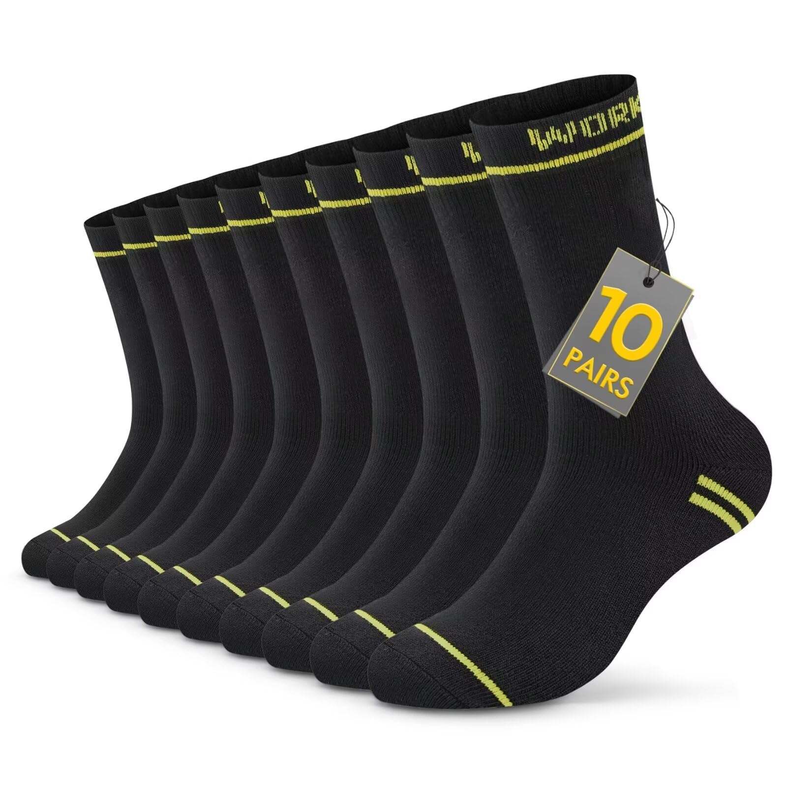 TUUHAW Calze da Lavoro Uomo 10 Paia Lunghe Calzini Uomo Donna Invernali Cotone Calzini Spugna Sportive Work Socks, OEKO-TEX Standard 100
