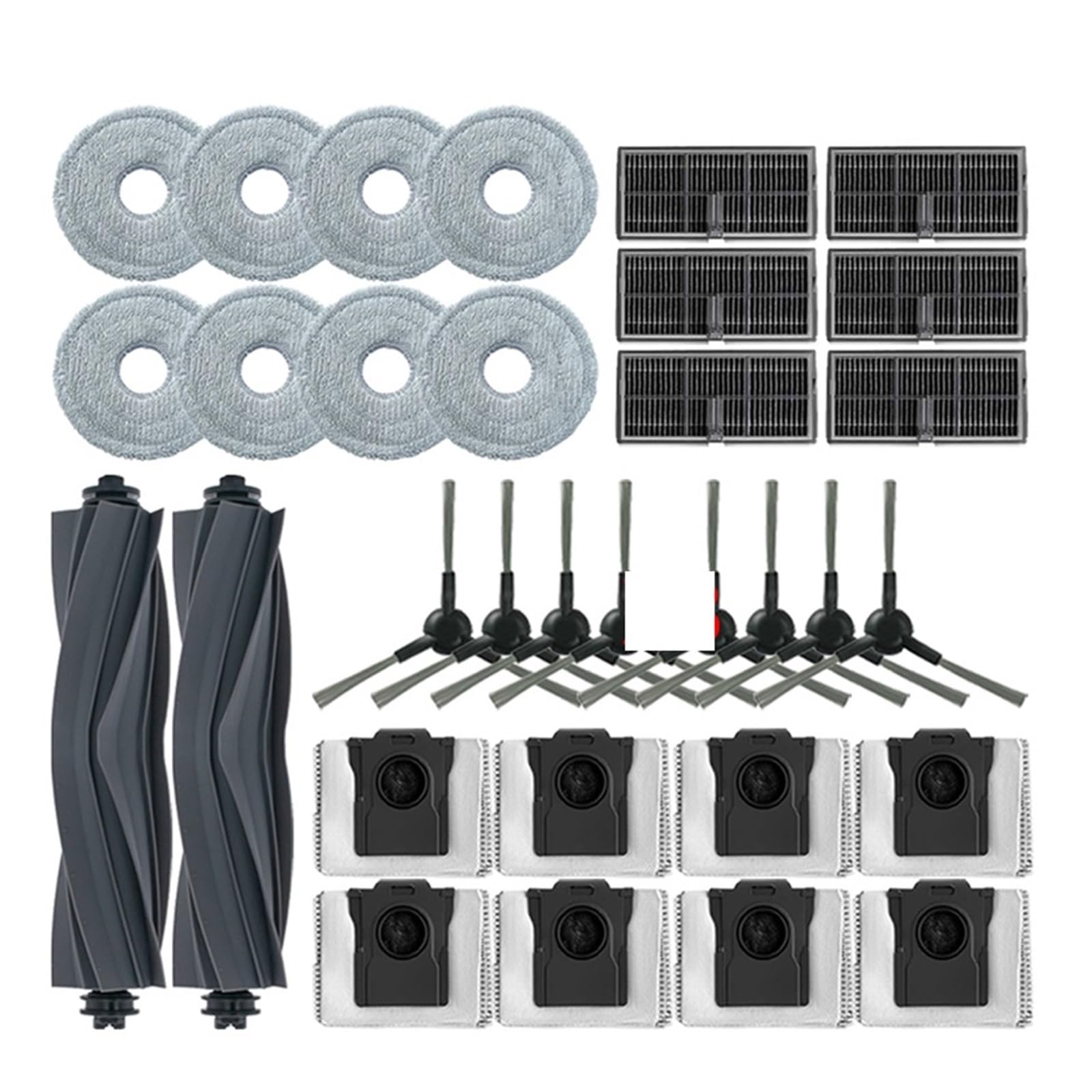 Accesorios for robot aspirador, cepillo lateral principal, paño de fregona, filtro Hepa, bolsa de polvo, repuestos, Compatible con Dreame, D20 Ultra / L10s Ultra(3pcs)