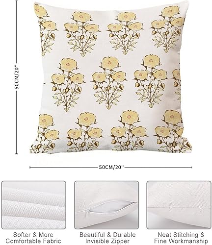 Miniatura 7 de MangGou Chinoiserie - Fundas de almohada con diseño de flor mogol en monzón, estilo asiático, funda de almohada de granja amarilla, funda de cojín