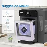 VECYS Nugget Ice Maker, 33LBS/Day Countertop Ice Machine, Self-Cleaning Portable Pellet Ice Maker with Stainless Steel Trim, 3.8L Side Water Tank, Chewable Sonic Ice for Home, Office, Bar