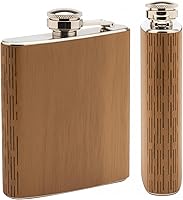 Vista 14 de WUDN Frasco de madera de 6 oz. - Cuerpo de acero inoxidable, bandera americana real