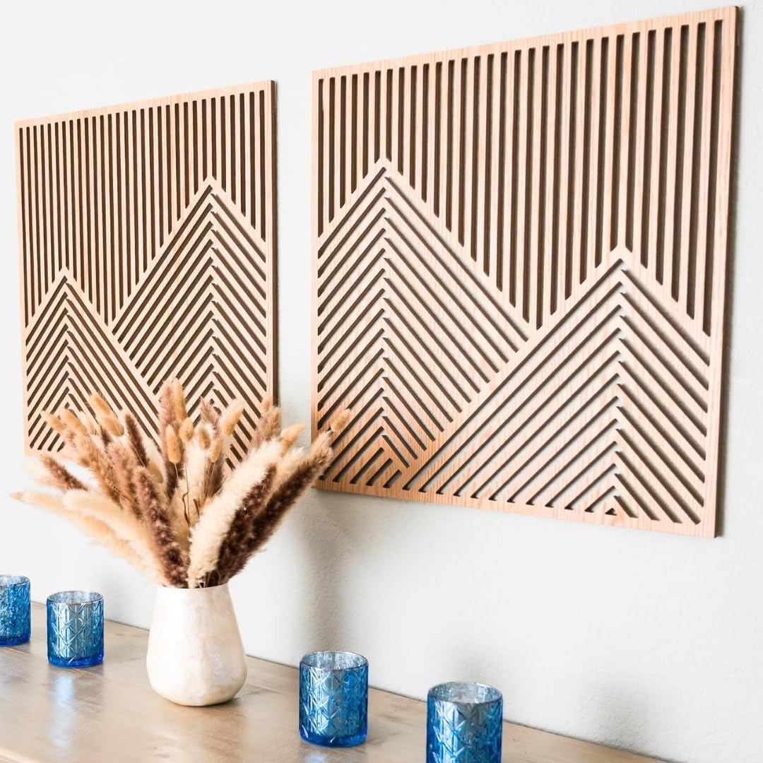 SKYVILLA Wooden Extra Large Wall Panels for Wall Decor | Laser Cut Wooden Wall Hanging for Interior Decoration | Wall Art for Living Room Bedroom and Office Decoration | Modern Home Decor Accent 2