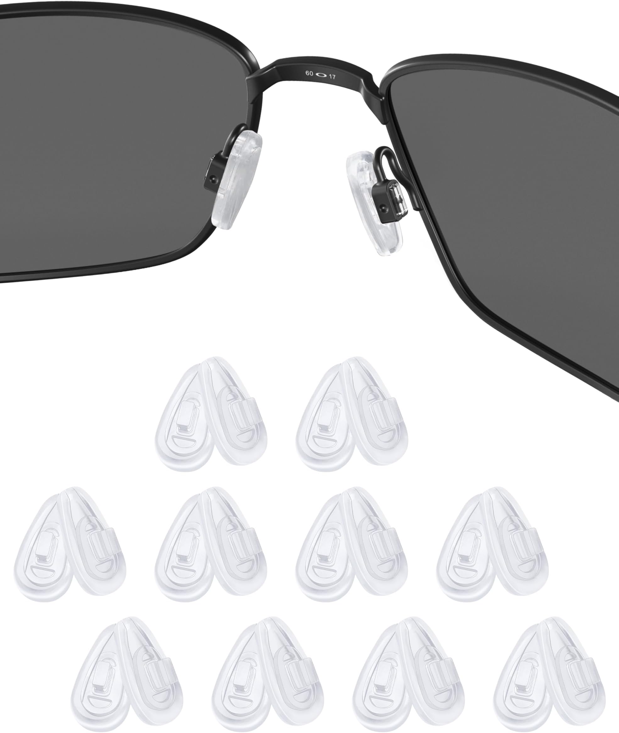 Replacement Nose Pads for Maui Jim Baby Beach/Kahuna/Kawika; for Oakley Steel Plate OX3222/Wiretap OO4071/Whisker Eyeglsses