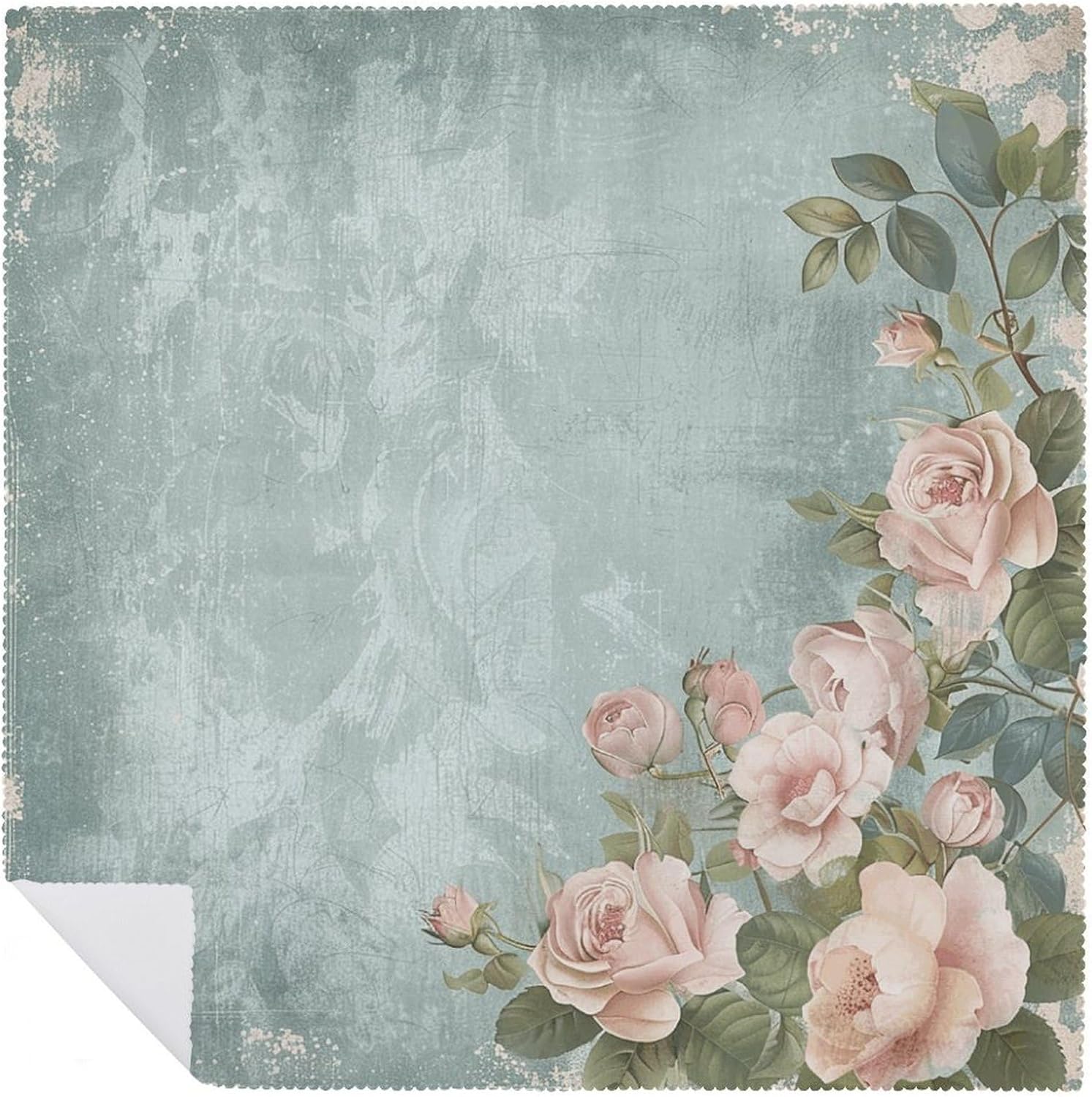Vintage Style Flowers Cloth Napkins for Kitchen, Reusable Table Dinner Napkin for Party, Soft Absorbent Napkin Cloth for Wedding, Washable Table Napkin for Restaurant, 18.7 Inches 6 PCS