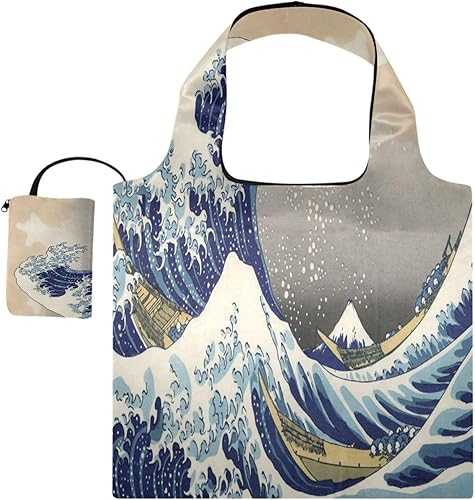 WIHVE Bolsa de compras reutilizable para comestibles plegable con bolsa de cremallera