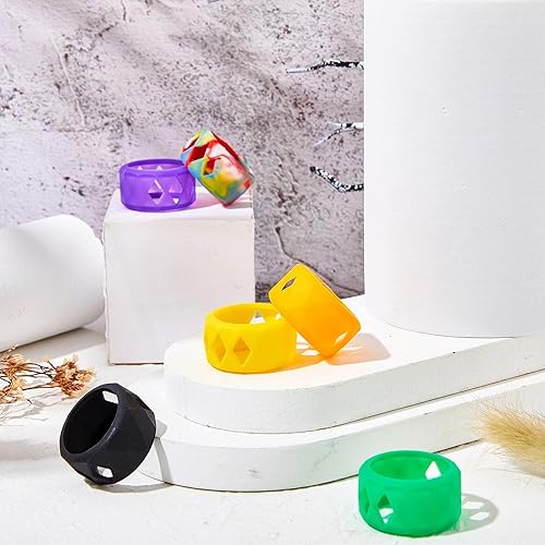 Miniatura 3 de 6 piezas de anillo de silicona antideslizante anillo de banda antideslizante funda de protección suave 0.984 x 0.669 in anillo de silicona de vidrio