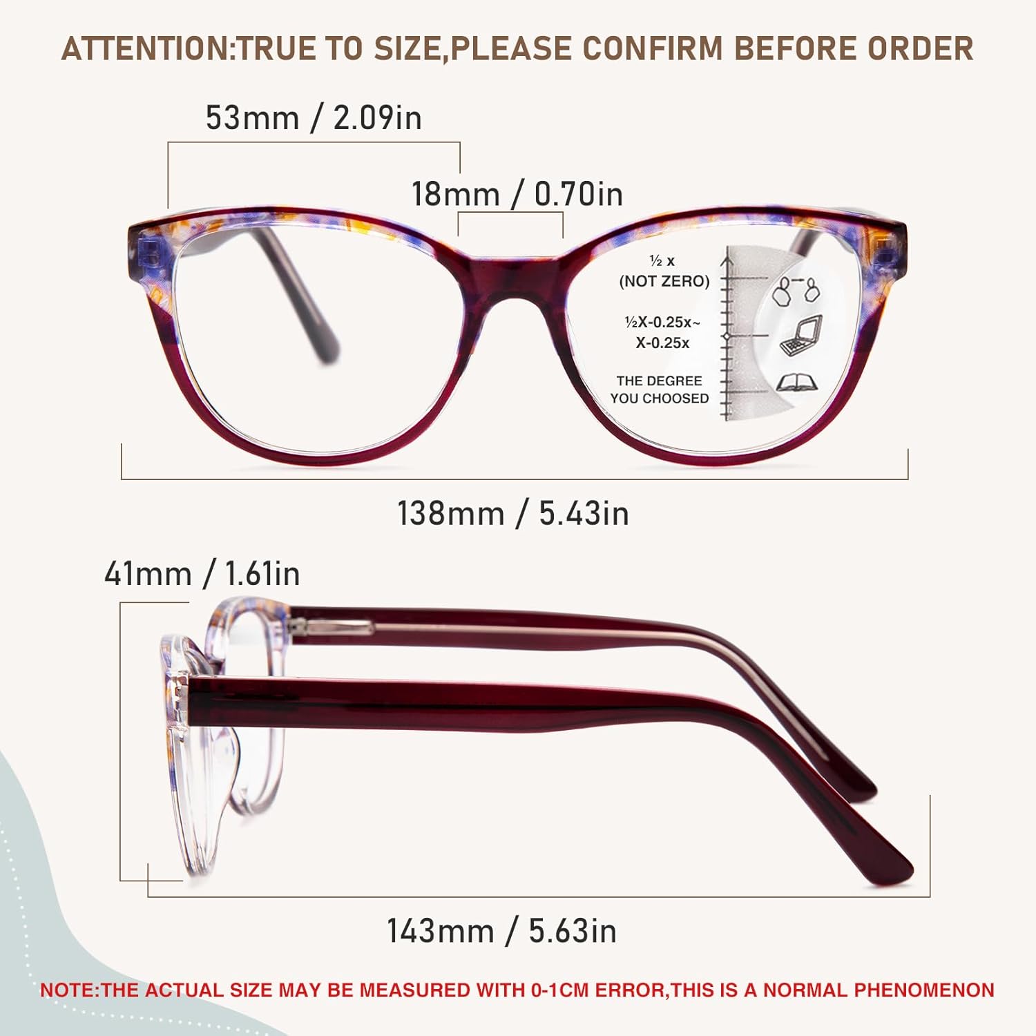 JO Progressive Multifocus Reading Glasses 2 Pack for Women Progressive Reader - Image 2