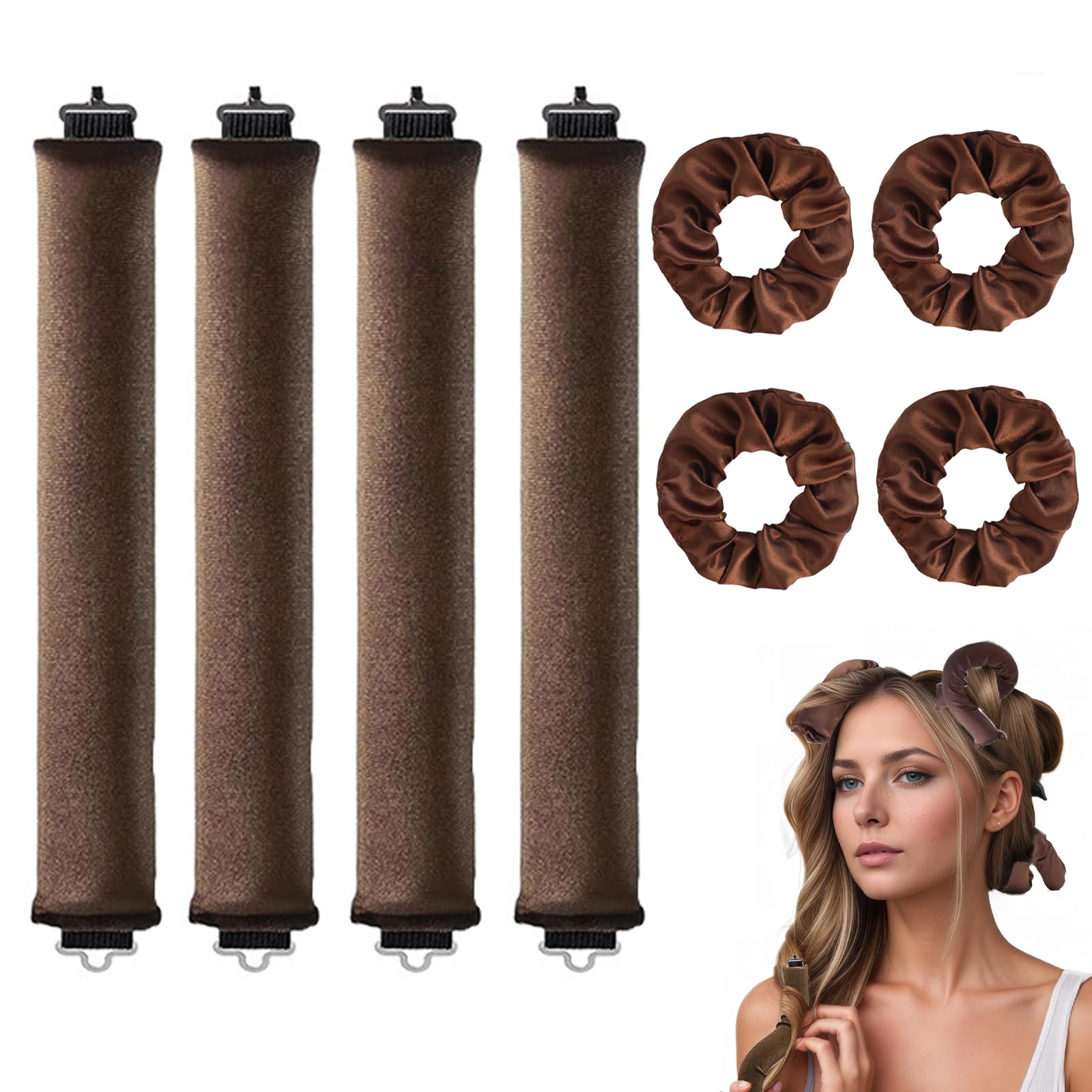 Overnight Blowout Rods, 4Pcs Heatless Curlers