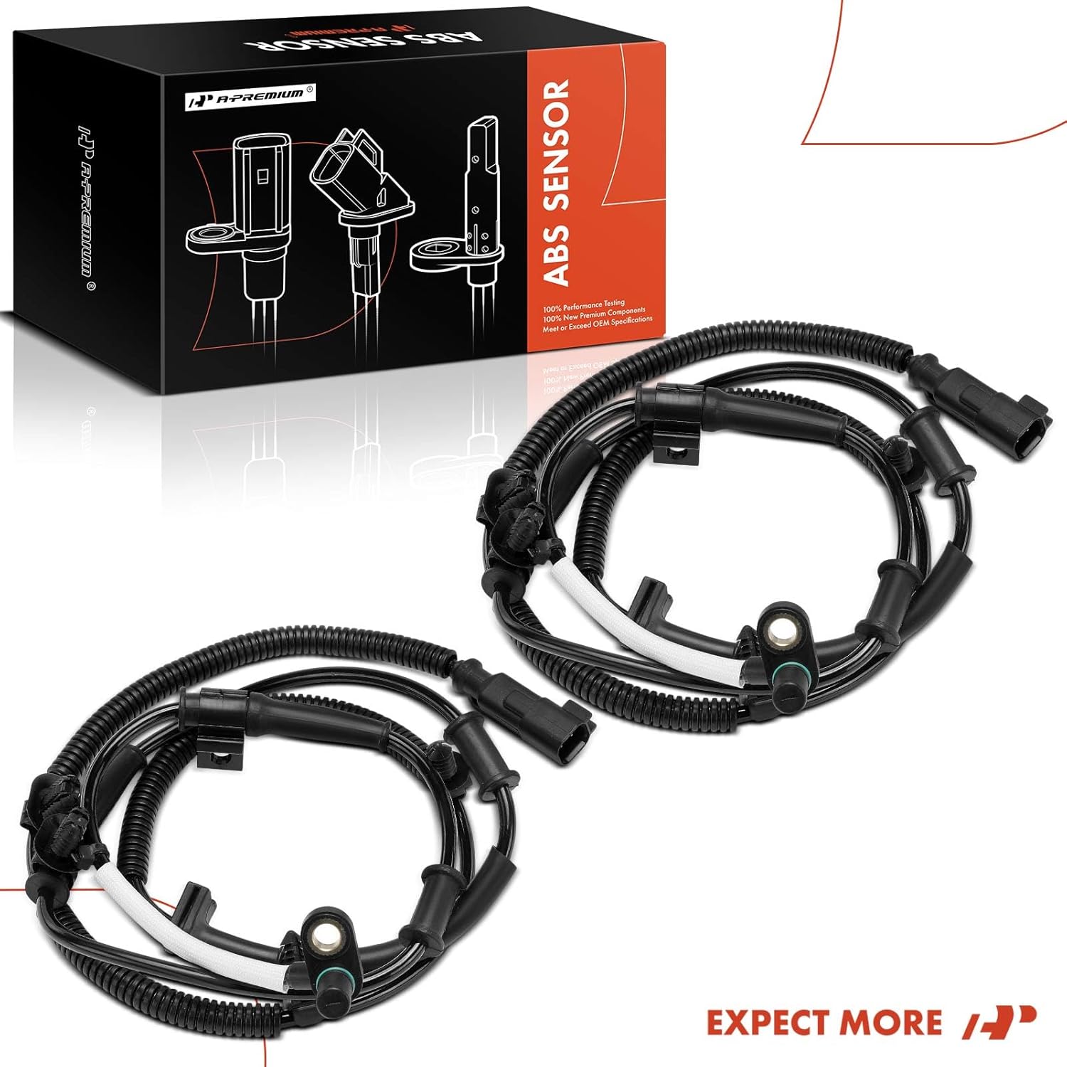 A-Premium 2PCS Front ABS Wheel Speed Sensor Compatible with Ford Models - F-250 Super Duty 2017-2020, F-350 Super Duty 2017-2022, F-450 F-550 Super Duty 2017-2019