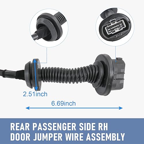 Miniatura 6 de Rimamoka Conjunto de cable de puente de puerta derecha del lado del pasajero trasero compatible con Ford F150 2009-2014 Crew Cab Reemplazar #
