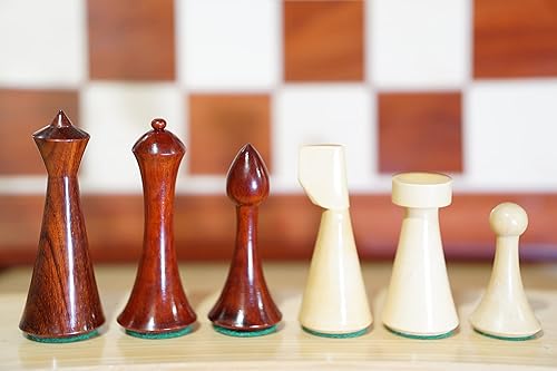 Vista 15 de Hastha Kalalu Reproducido Hermann Ohme/Danés Moderno/Estilo Minimalista, Padauk/Bud África Madera de Palisandro, King Piezas de Ajedrez Pesadas