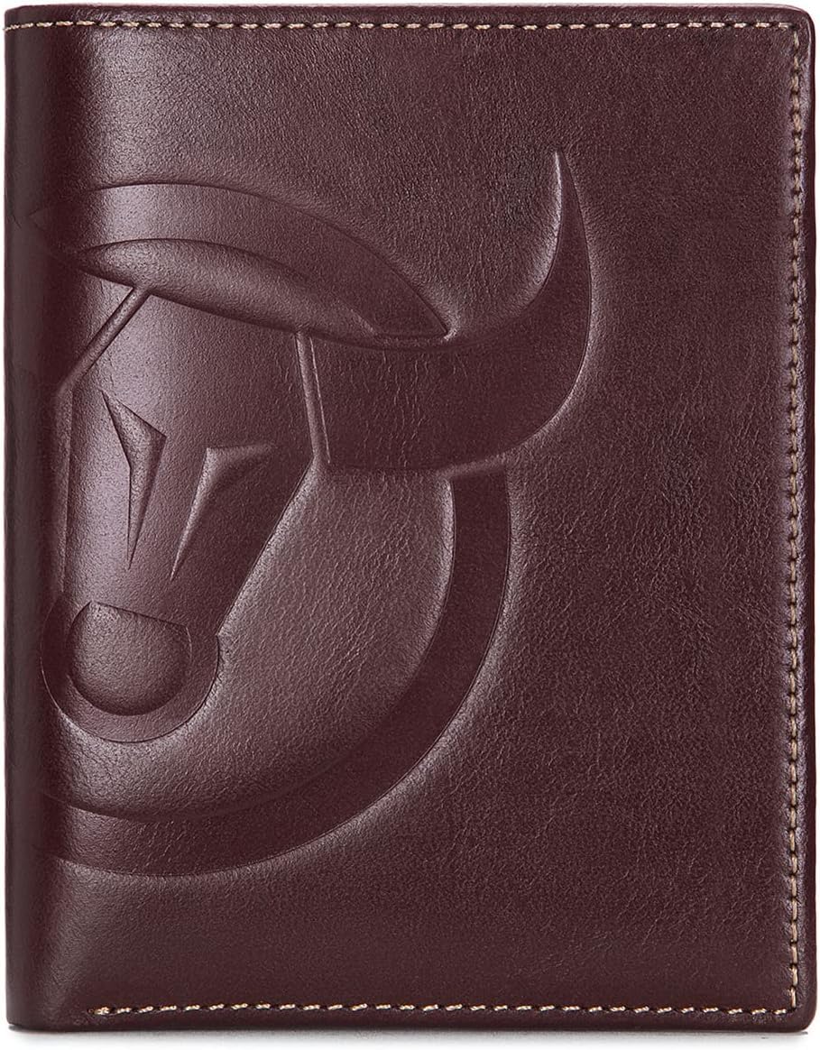 Contacts Slim Wallet for Men RFID Blocking Genuine Leather Minimalist Front Pocket Wallets for Men - Brown…