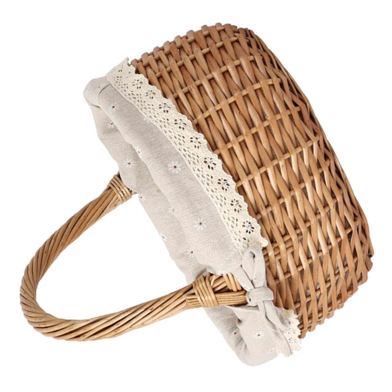 NUEAYMS Cestino portaoggetti Portatile in Vimini con Manico Pratica Borsa da Picnic all ' Aperto per la Spesa in Vimini per Confezioni Regalo per Escursioni in Campeggio all ' Aperto