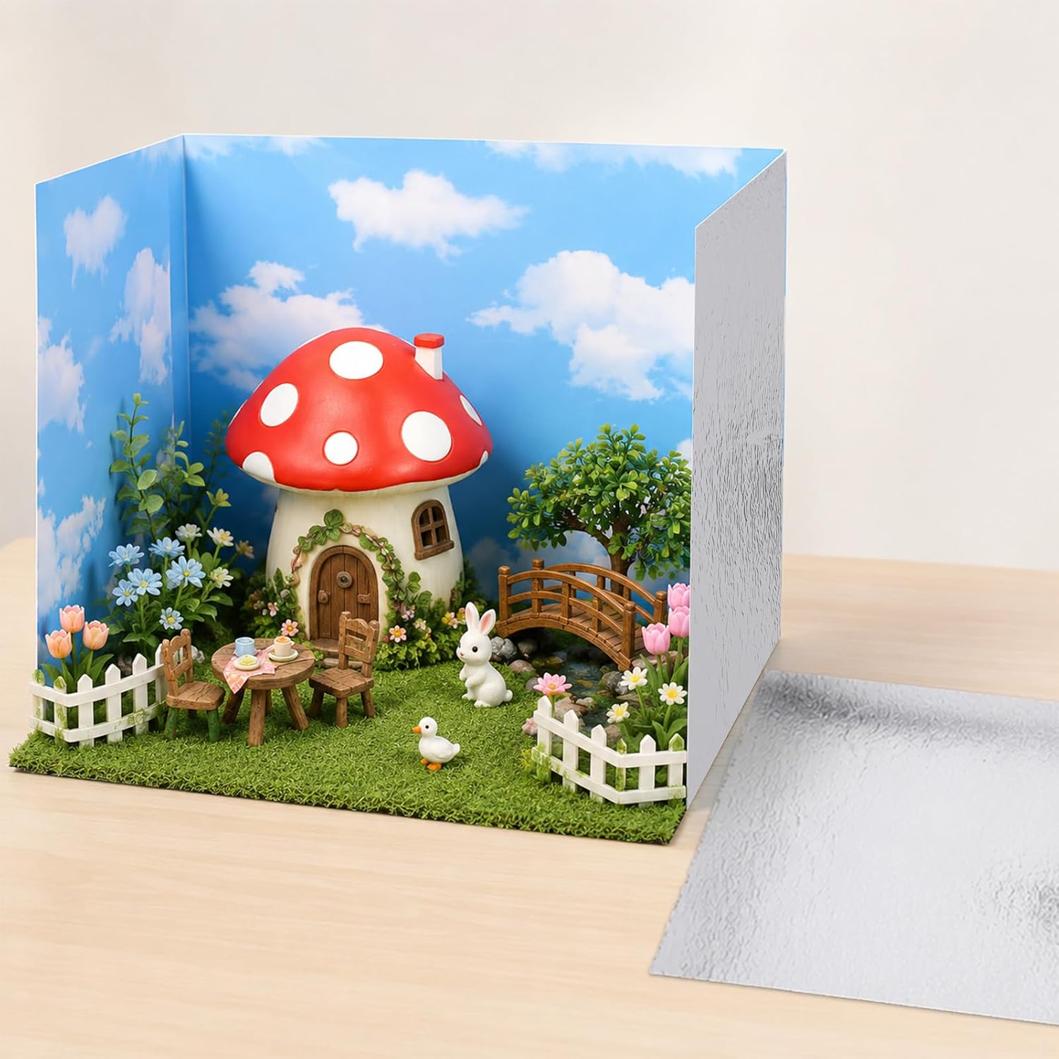 6PCS Blue Sky White Clouds Sticker Sky Wallpaper 11.8"