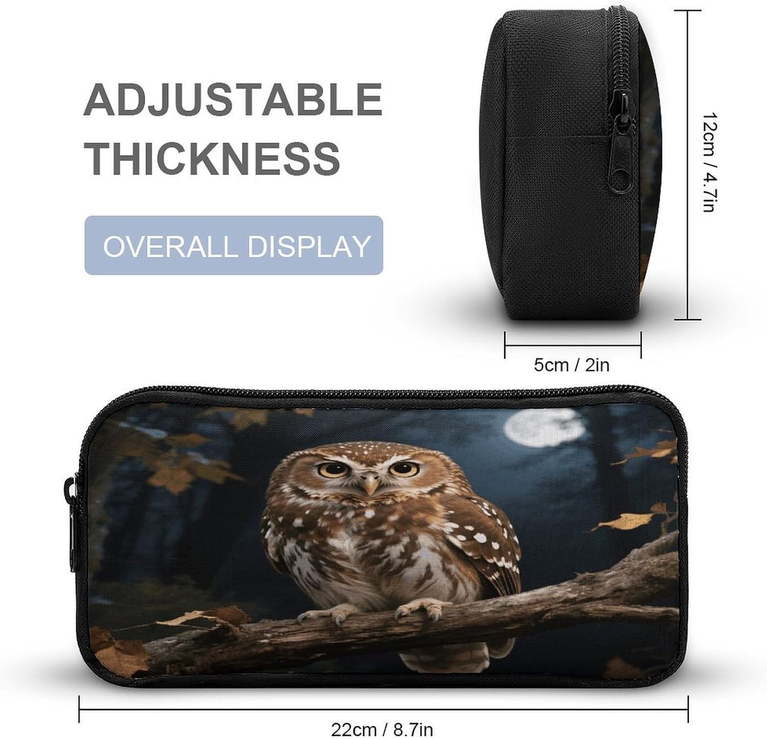 Owl Large Pencil Case Pouch Big Capacity for Office image 2