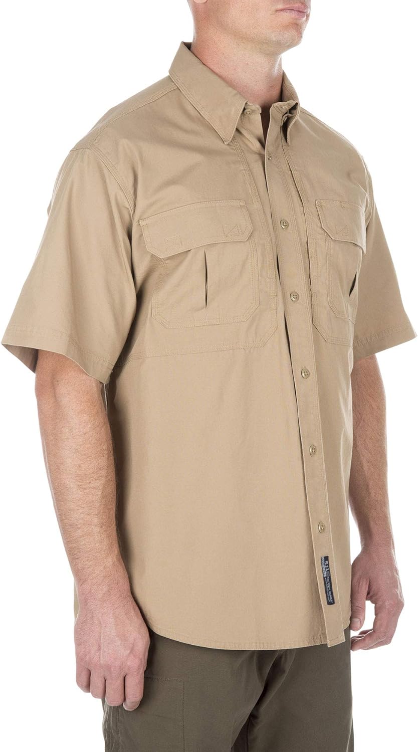 5.11 Tactical Men's Short Sleeve Low Profile Design Button Up Polo Shirt, Cotton Fabric, Style 71152 - Image 3
