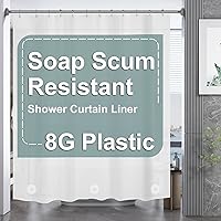 Vista 66 de AmazerBath - Cortina extralarga de plástico de acetato de vinilo polietileno (PEVA) para ducha, 72 x 84 pulgadas, transparente, de alta resistencia