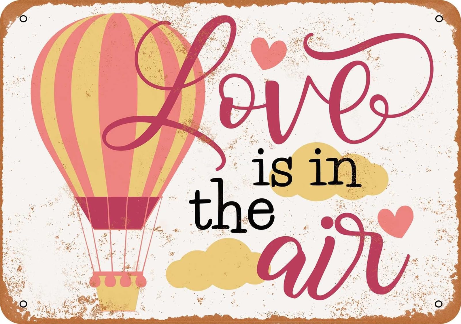 Miaomansenstore Metal Sign - Love Is In The Air, Balloon - Vintage Look Home Decor
