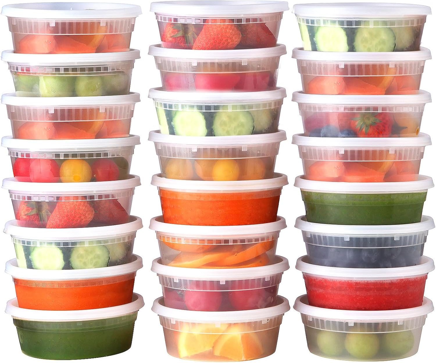 Deli Containers with Lids 8 oz [24 Set] – Meals Storage Containers with Lids for meal prep, Soup Containers with Lids Freezer Protected, BPA Free | Portion Management | Leakproof…