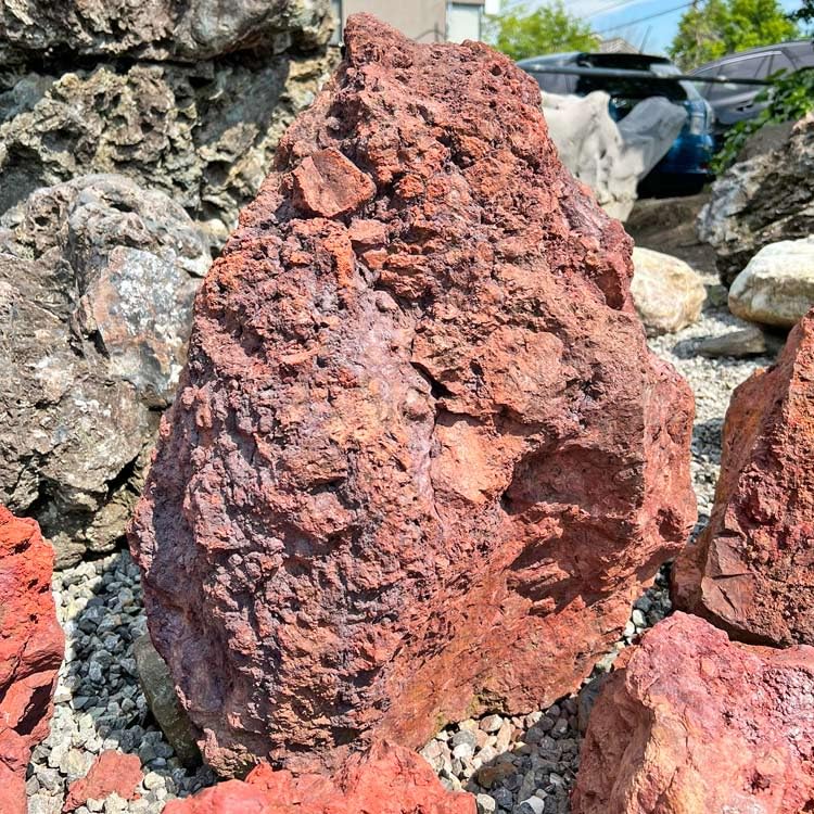 自然石 赤石 赤石 庭石 景石 自然石 和風 庭園 飾り石 石庭 銘石 天然石 y-ni114