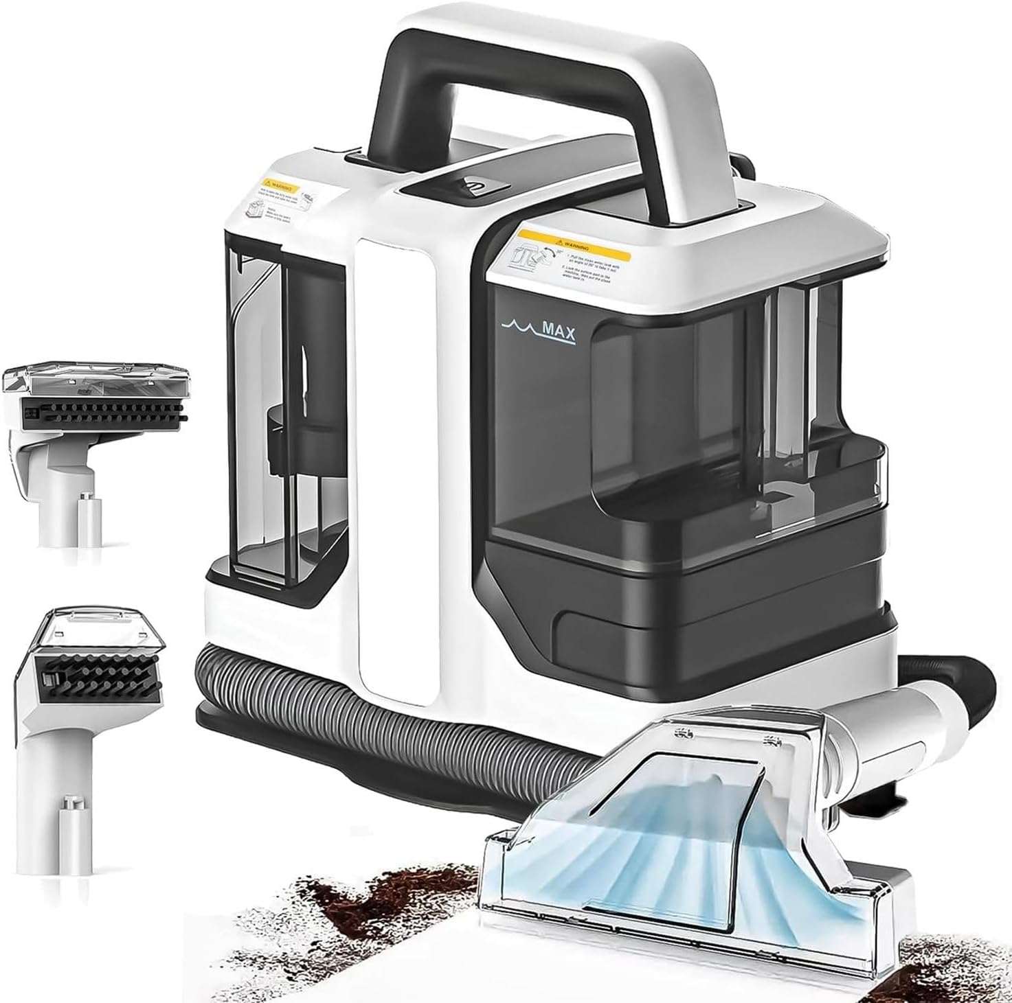 Portable Carpet Cleaner - Powerful Suction Spot Cleaner with Dual Brush Head for Deep Cleaning Pet Stains, Upholstery, Rugs, Mattresses, Car Seats & Curtains