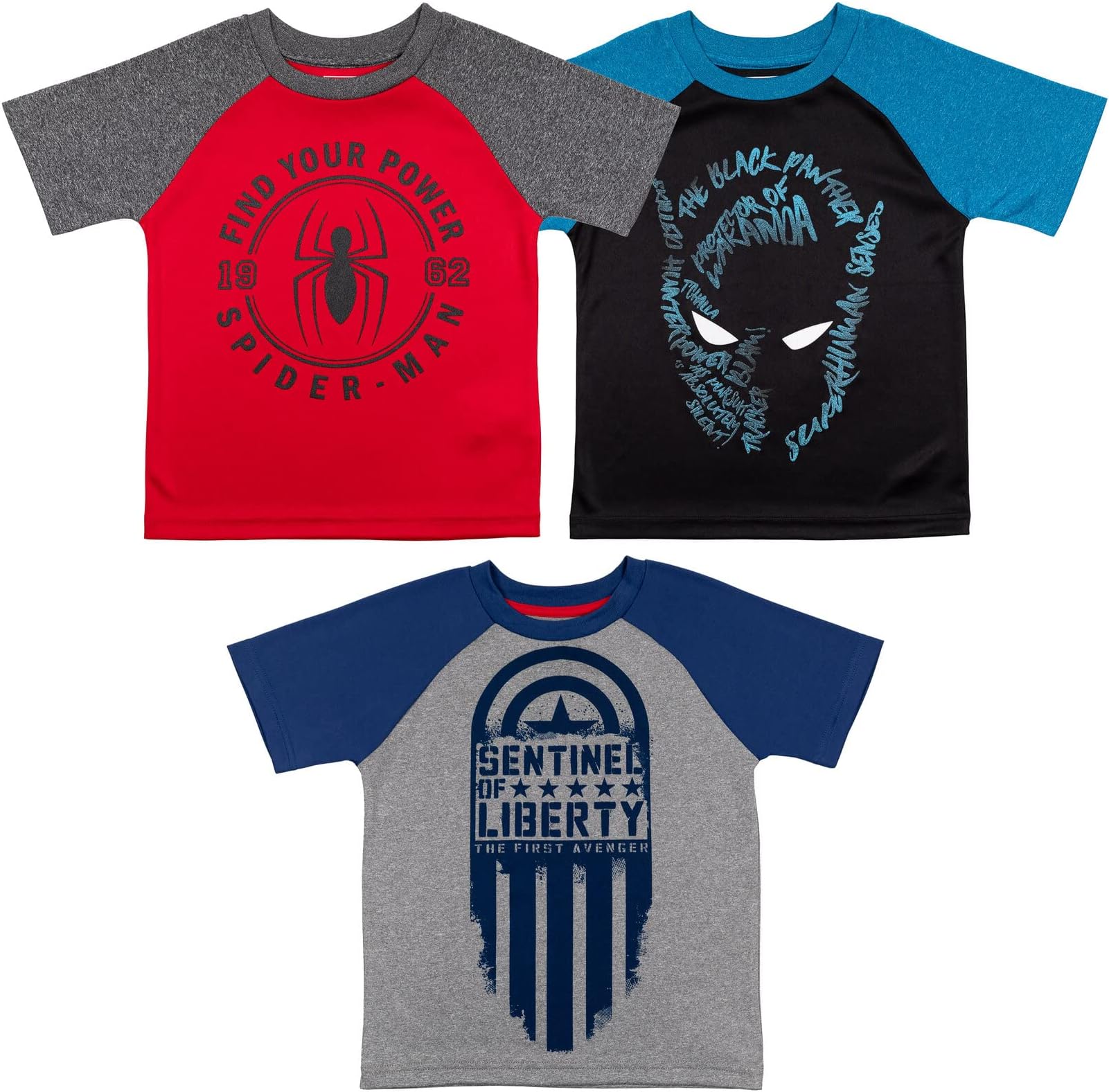 Marvel Avengers Spider-Man Hulk 3 Pack Athletic T-Shirt