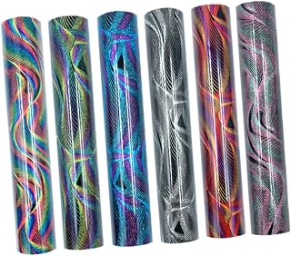 Operitacx 6piezas Vinilo Termotransferible Brillante Para Diy Camisetas Sombreros y Ropa Adhesivo Permanente Colores Vibrantes Negro Azul Rojo Verde Rosa