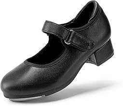 DREAM PAIRS Girls Tap Shoes Easy Strap Dance Shoes Girls Mary Jane Flats for Toddler/Little Kid/Big Kid