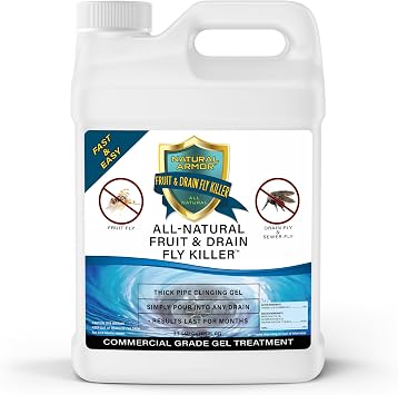 Natural Armor Drain Fly & Fruit Fly Killer - 2.5 Gallon 320oz | Commercial Drain Treatment for Indoor Drains - Eliminates Drain Flies, Fruit Flies, Gnats & Sewer Flies - Septic Safe