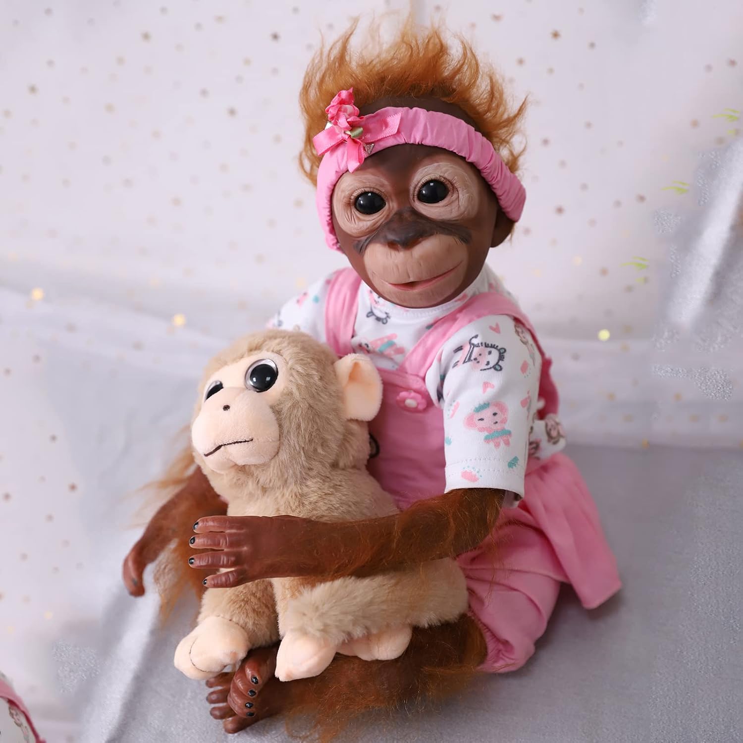 Exclusive Discount 50% Price ZIYIUI-US Realistic Reborn Baby Dolls Monkey Girl, 21 Inch Lifelike Soft Silicone Vinyl Real Toddler Girl Baby Dolls with Clothes Gift for Kids Age 3+